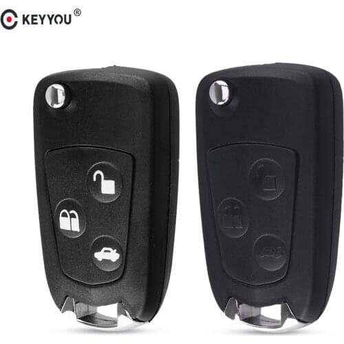 KEYYOU New Uncut Blank 3 Buttons Modified Folding Remote Key Flip Fob Shell For Ford Focus Mondeo Fiesta KA Key Case Stying