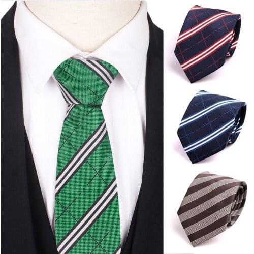 New Striped Necktie Jacquard Woven Classic Ties For Men Women Fashion Stripe Men Tie Slim Groom Neck Tie For Party Wedding