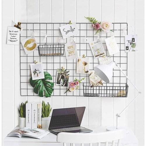 Mermaid Home Wire Photo Grid Panels Black Memo Board Wall Organizer Photo Display for Home, Office