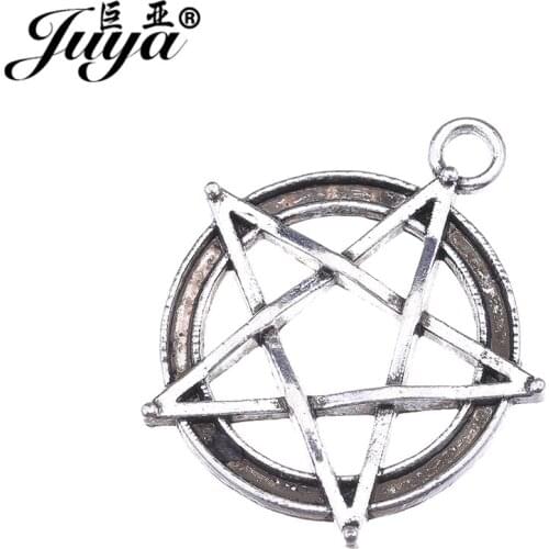 JUYA Star Charms and Pendants for Women DIY Necklace Bracelet Component 29x26mm 10pcs/lot Cheap Metal Jewelry Finding AO0497