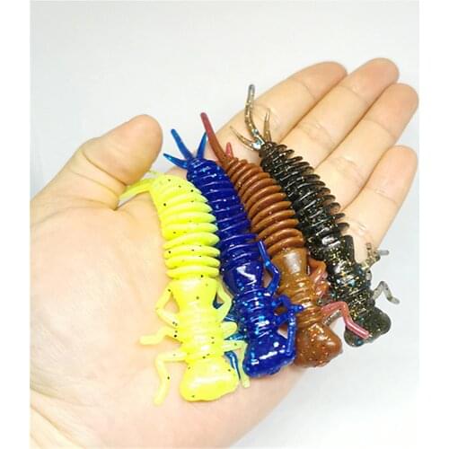 10PCS/Fishing Larvae Soft bait5cm55mm/75mm/100mm Artificial Lures Crankbait Bass Minnow Swimming Wobbler jig Bait Fishing Tackle