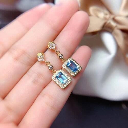 The Best Party Gift Topaz Earring 925 Sterling Silver 100% Natural and Real Topaz Earring