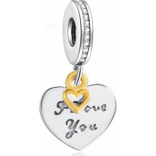 925 Sterling Silver Charms Heart European Bead Fit Original Bracelets Chain DIY Pendant Charm Beads Girl Women Jewelry Making