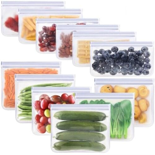 Food Storage Bag Silicone Food Storage Containers Leakproof Containers Reusable Stand Up Zip Shut Bag Fresh Bag