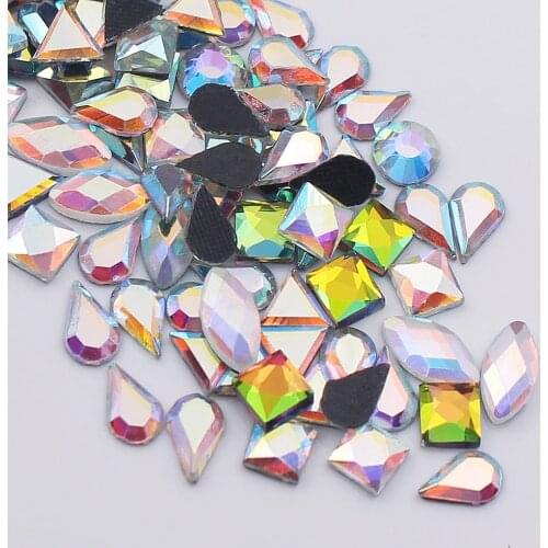 500pcs/lot mix shape rhinestones crystals and stones strass rhinestones hotfix glue rhinestones for clothes