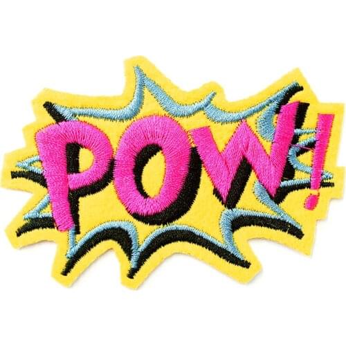 POW (Size:5.5X8.5cm) DIY Cloth Badges Embroidered Applique Sewing Patches Clothes Stickers Apparel Accessories