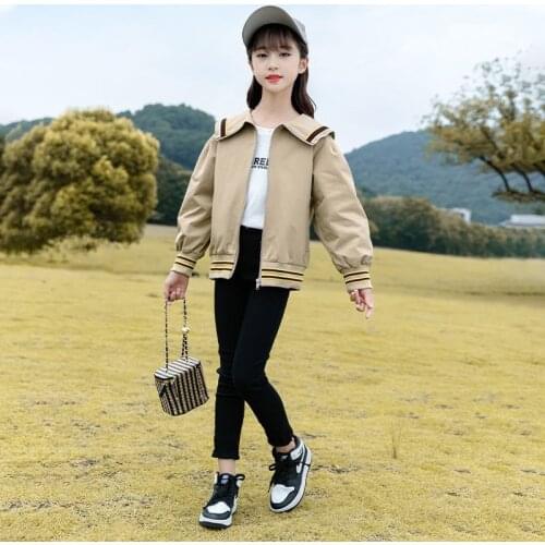 Girls Windbreaker Coat New Cute Flower Hooded Outwear for baby Kids Clothes Children Casual Jackets 6 8 10 12 Years Vestidos