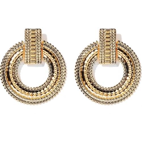 WYBU Gold Plated Punk Style Circle Mata Rica Drop Earring For Women 2020 Allyn Zip Round Earring Ear Jewelry For Man Women Gift
