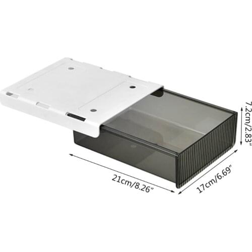 Under Table Drawer Hidden Storage Box Self Adhesive Pen Pencil Tray Holder Desk Office Stationery Sundries Organizer Dropship