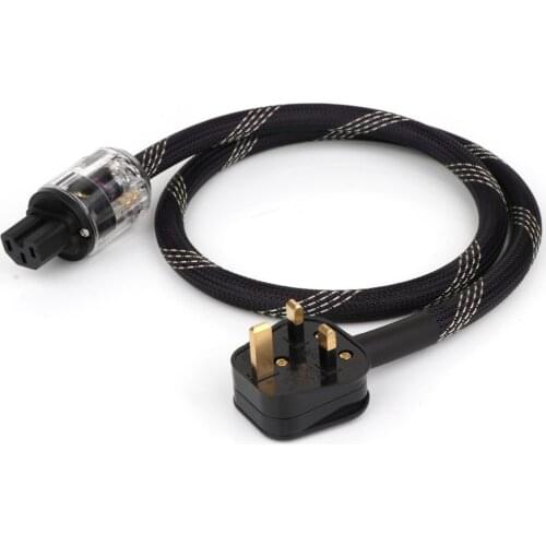 YTER AC-313Cu OFC Copper UK power cable hifi Mains Power Cord supply electricity Cable with UK connector plug
