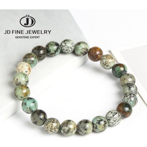 JD Christian Bracelets & Bangles For Women Natural Stone Blue Africa Turquoises Beads Bracelet Cross Charm Bangle Men Jewelry