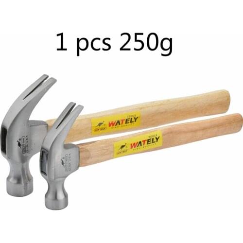 1pcs Handle Claw Hammer Claw Hammer Small Household 0.25kg Carbon Steel High Frequency Quenching Handle Wooden Handle