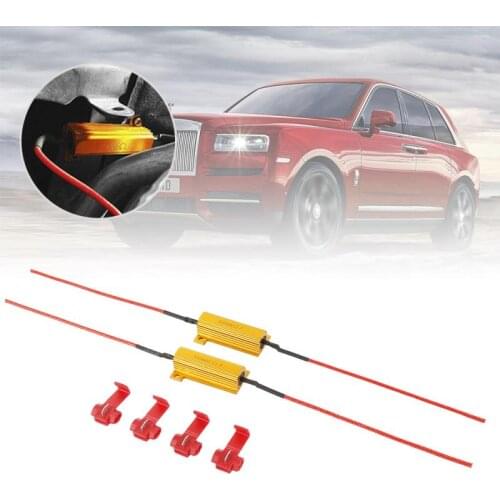 2PCS 50W 6 Ohm Load Resistor Fixed LED Bulb Fast Super Flicker Turn Signal Blink Car Light Accessories Car Automobiles