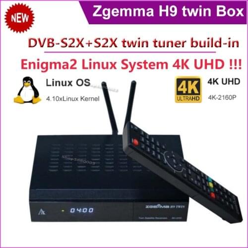 4K-UHD Linux Zgemma H9 TWIN 2x DVB-S2X HEVC H.265 WIFI built-in 2*CI+ sat tv receiver