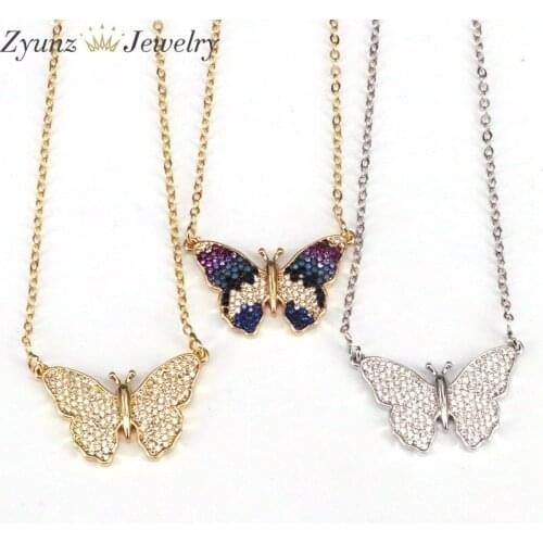 5PCS, Charms Butterfly Pendant Chain Necklaces Women Girl Silver Color/Gold Color Butterflies Jewelry Trendy