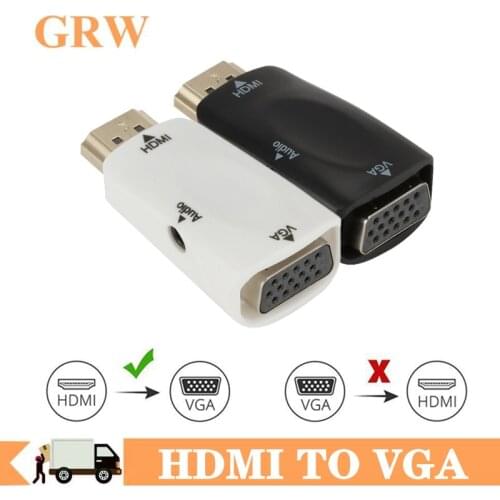 Male to Female HDMI to VGA Adapter HD 1080P Audio Cable Converter For PC Laptop TV Box Computer Display Projector HD HDMI TO VGA