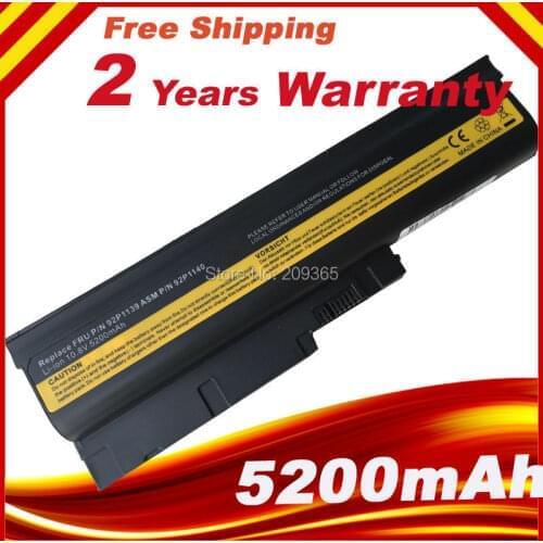 6 Cell Laptop Battery for Lenovo IBM ThinkPad R60 R60e T60 T60p Z60m SL300 SL400 SL500 R500 W500 T500