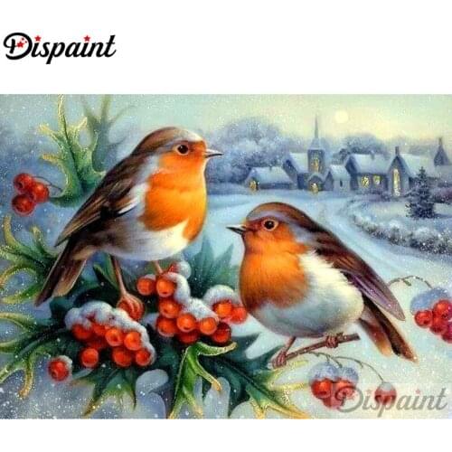 Dispaint Full Square/Round Drill 5D DIY Diamond Painting "Bird cherry" Embroidery Cross Stitch 3D Home Decor A10407