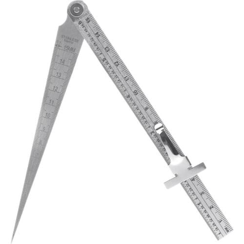 B03D Stainless Steel Welding Taper Gage Feeler Gauge Hole Inspection Test Ruler inch