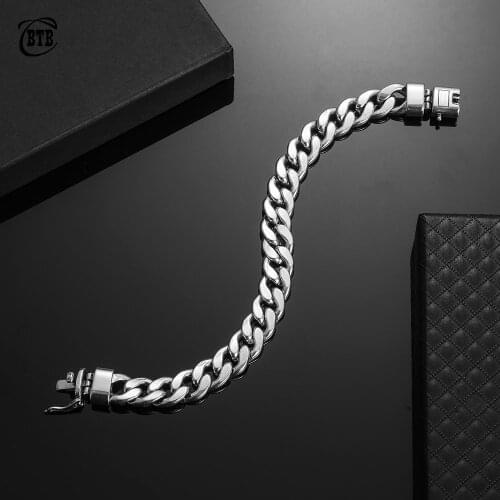 Antique Silver Color Buddha Bracelet Punk Men Curb Link Chain Jewelry Gifts Safety Buckle Men Bracelet Buddha Bracelet Wristband