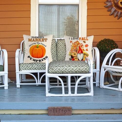 1pc Thanksgiving Pillow Case Pumpkin Truck Harvest Country Art Deco Cushion Cover Sofa Home Fall Autumn Farm Printed Pillow Case