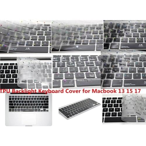 HRH USA Ableton Live Lightroom Logic Pro X Shortcut Hot Keys TPU Backlight Keyboard Cover Skin For Macbook Pro Air 13 15 17