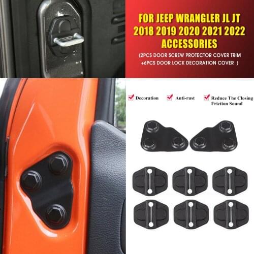 For Jeep Wrangler JL JT Willys 2018-2022 Car Door Lock Cover Guard Screw Protector Decoration Trim Car Accessories