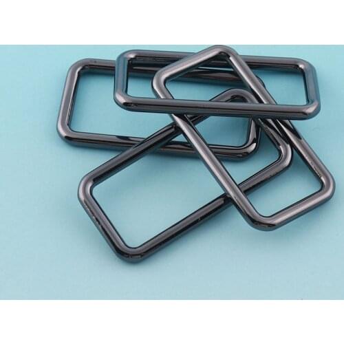 Gunblack Rectangular Rings 6pcs 25/32mm/38mm Alloy Square Rings for Webbing Strap Purse Handbag Leathercraft Hardware Bag rings