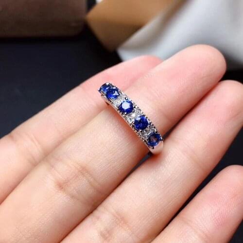 USPS Shipping Natural Sapphire Ring,Multi Gemstone Lady Wedding Rings, 925 Sterling Silver Fine Jewelry with Certificate