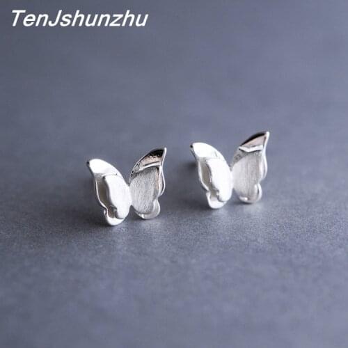 Fashion Prevent Allergy Butterfly Stud Earrings for Women Bridal Wedding Earrings Jewelry EH557
