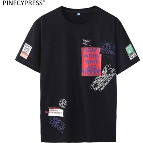 Quality 95% Cotton 5% Spandex Big Size M-8XL Anti-pilling Short Sleeve Men T Shirt Fashion Letters Summer O-neck Man T-shirt