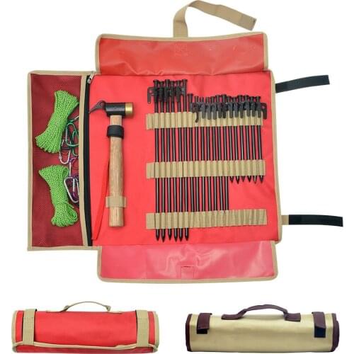 Outdoor Campsite Nailing Package Tent Tent Camp Nailing Hammer Kit Simple Hand-held Holding Bag Large Floor Nailed Storage Bag