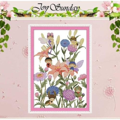 Bee elves Patterns Counted Cross Stitch 11CT 14CT Cross Stitch Set Wholesale Cartoon Cross-stitch Kit Embroidery Needlework