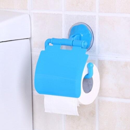 Wall Mounted Plastic Suction Cup Seamless Bathroom Toilet Paper Roll Paper Barrel Rack Bathroom Accessories Toilet Paper Holder