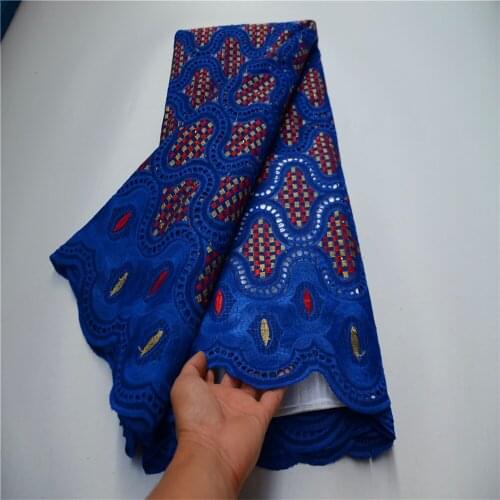 Latest African Laces 2021 Dry Lace Fabrics High Quality Cotton Lace Fabric With Stones Nigeiran Laces for Dress 5yards CLP-711