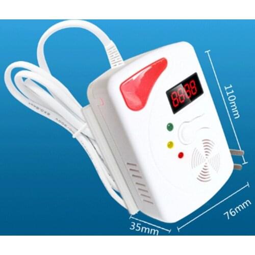 Wired Independant Gas Alarm Detector Shine Light Siren