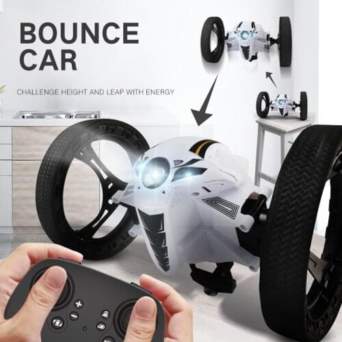 Jumping Car Rc With WIFI Camera 2.4G Flexible Wheels Rotation LED Night Light Robot High Stunt Bounce Car Toys For Children