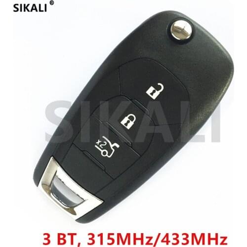 SIKALI 3 Buttons Remote Key for Chevrolet Malibu Cruze Aveo year 2015+ 315MHz or 433MHz Door Lock Controller