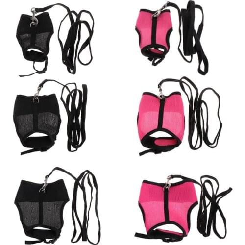 Pet Rabbit Hamster Mesh Adjustable Harness Leash Ferret Guinea Pig Small Animal Pet Walk Lead guinea pigs chinchillas necklace