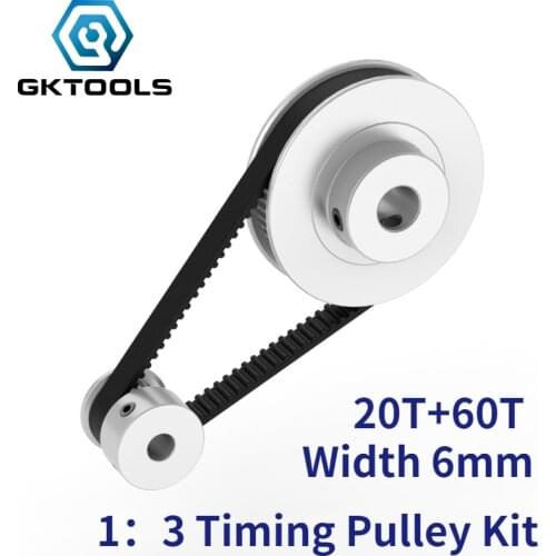 GKTOOLS Timing Belt Pulley GT2 60 teeth 20 teeth Reduction 3:1/1:3 3D printer accessories belt width 6mm Bore 5/10mm