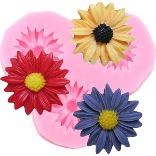 Flower Silicone Mold Daisy DIY Party Candy Clay Fondant Molds Cupcake Baking Cake Decorating Tools Chocolate Gumpaste Moulds