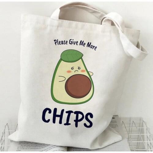 Avocado Cartoon Personification Amusing Funny Fruit Printed Handbag Gifts For Friends Student And Teacher Book Shoulder Tote Bag