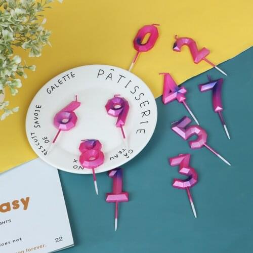 1 Pc Happy Birthday 0-9 Numbers Smokeless Color Candles Cakes Candles Party Props