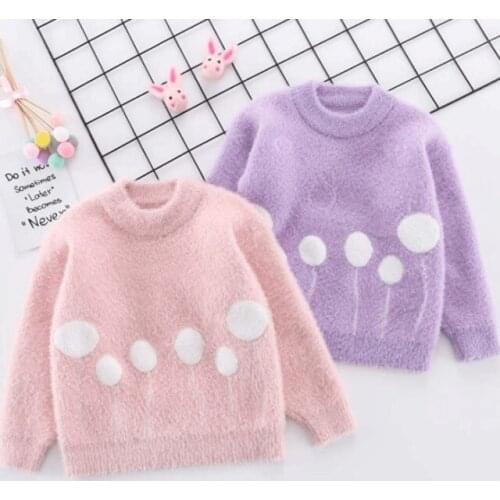 3 4 5 6 7 8 Years Toddler Girls Sweaters Fashion Print Thick Sweater for Girls Baby Pullover Autumn Winter Baby Child Clothes