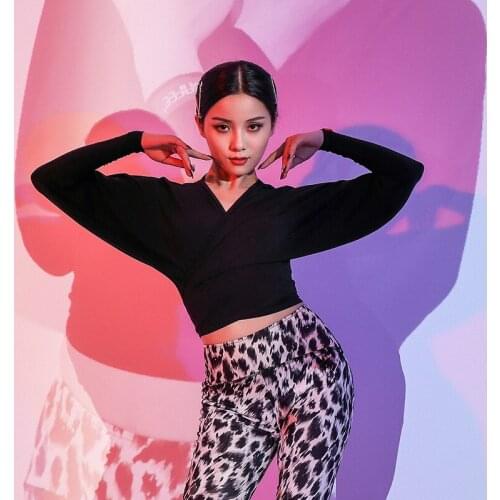 Latin Dance Practice Tops Professional Long Sleeve Sexy Latin Dance Competition Clothes Rumba Tango Samba Dance Shirt DWY4886
