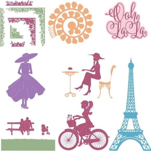 Lady Girl Flower Metal Cutting Dies Stencils for DIY Scrapbooking Photo Album Decorative Embossing Paper Card Crafts Die Cut