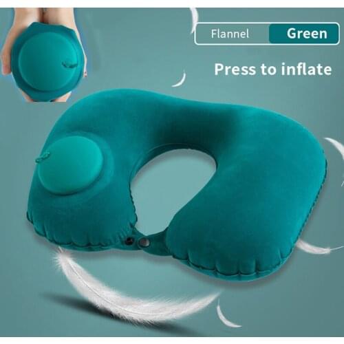 U-Shape Travel Pillow Neck Pillow Car Air Inflatable Pillows Neck Cushion Travel Headrest Folding Portable Pillow