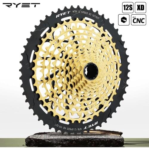 RYET 12S MTB 12 Speed 10-52T Bicycle Cassette XD Rainbow Full steel 12Speed Mountain Bike Sprocket Freewheel