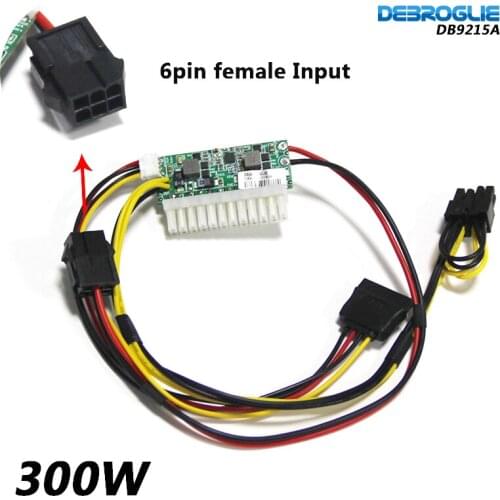Input 6pin female-ATX-300W 24pin Power Supply Module Swithc Pico PSU Car Auto Mini ITX High DC-ATX power module ITX Z1