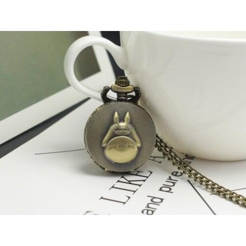 My Neighbor Totoro Japanese Animated Film Movie Totoro Dial Quartz Pocket Watch Necklace Men Women Boy Girl Pocket Watch